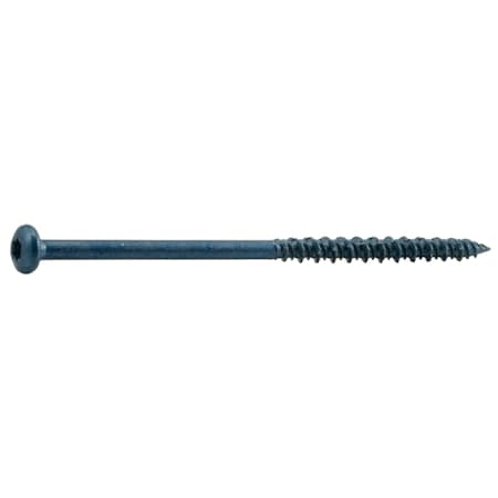 Torquemaster Masonry Screw, 3/16" Dia., Pan, 4 in L, Steel Blue Ruspert, 100 PK 52444